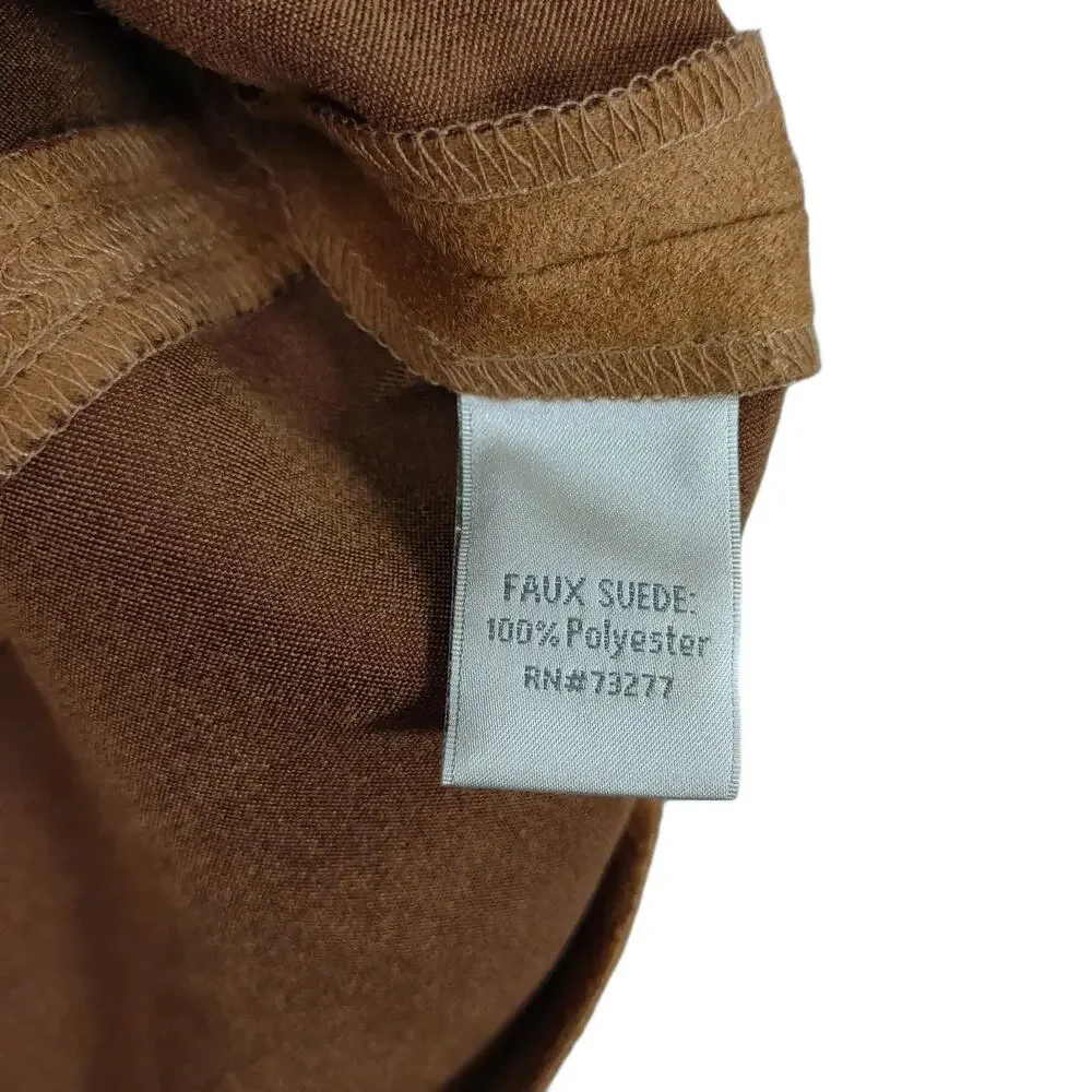 Lauren Conrad Sz‎ 2 Lace-Up Tie Front Tan Faux Suede Mini Skirt Pockets Peasant